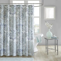 Madison Park Loleta Cotton Printed Shower Curtain