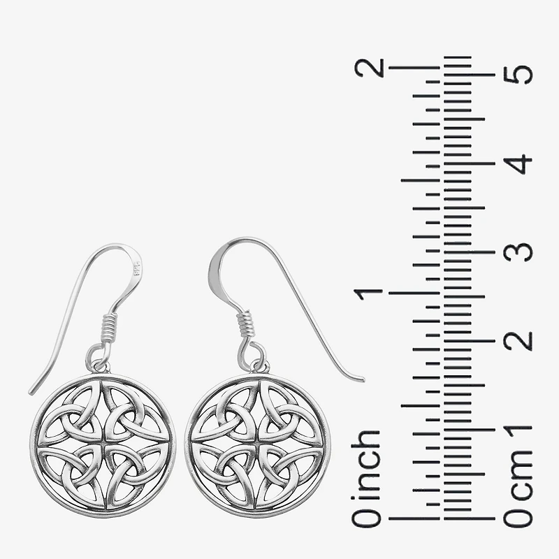 Sterling Silver Celtic Circle Drop Earrings