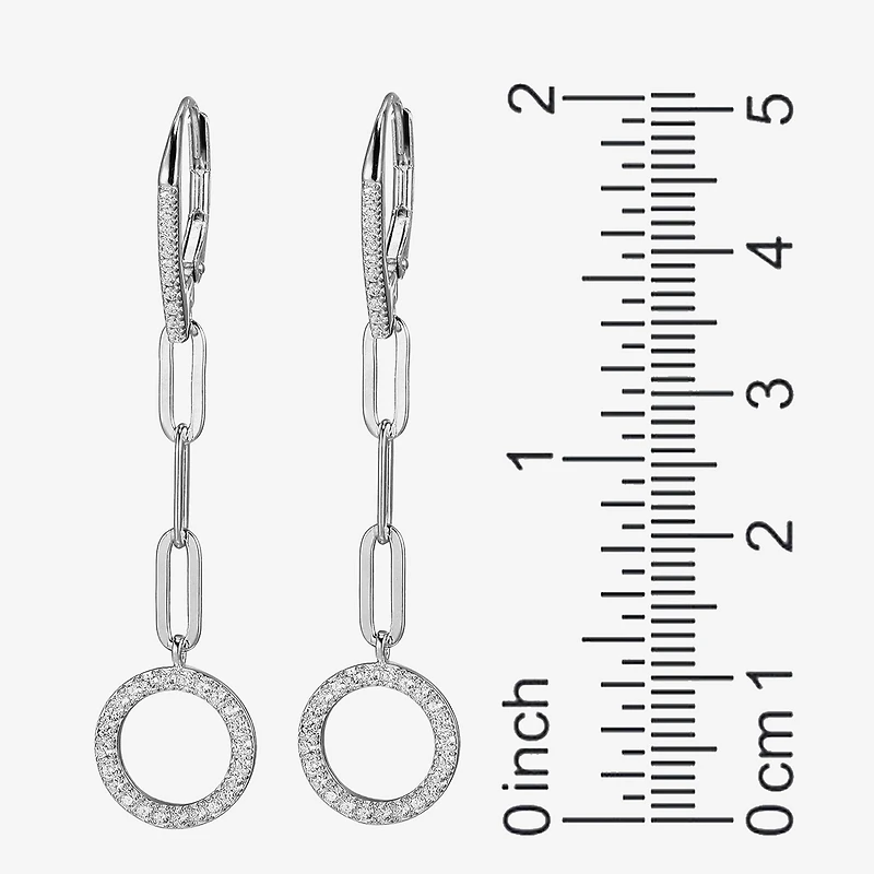 Paris 1901 By Charles Garnier Womens Cubic Zirconia Sterling Silver Drop Earrings