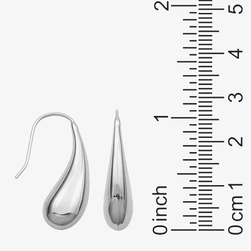 Teardrop Womens Sterling Silver Drop Earrings
