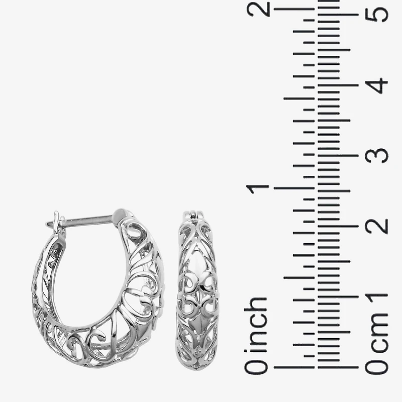 Womens Sterling Silver 20.8mm Hoop Earrings