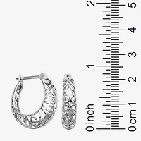 Womens Sterling Silver 20.8mm Hoop Earrings