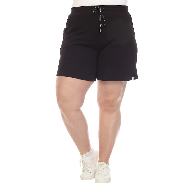 White Mark Womens High Rise Plus Pull-On Short