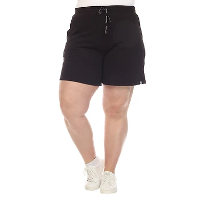 White Mark Womens High Rise Plus Pull-On Short