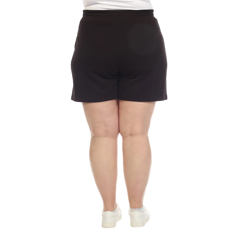 White Mark Womens High Rise Plus Pull-On Short