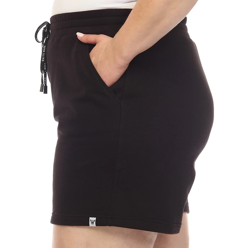 White Mark Womens High Rise Plus Pull-On Short