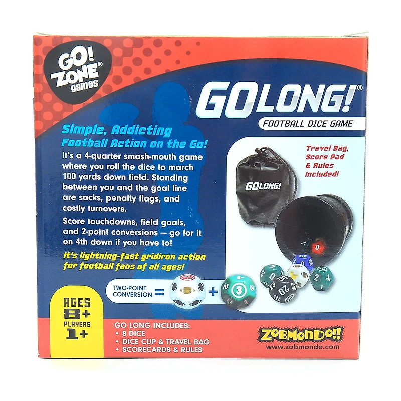Zobmondo Golong Football Dice Game Travel Game