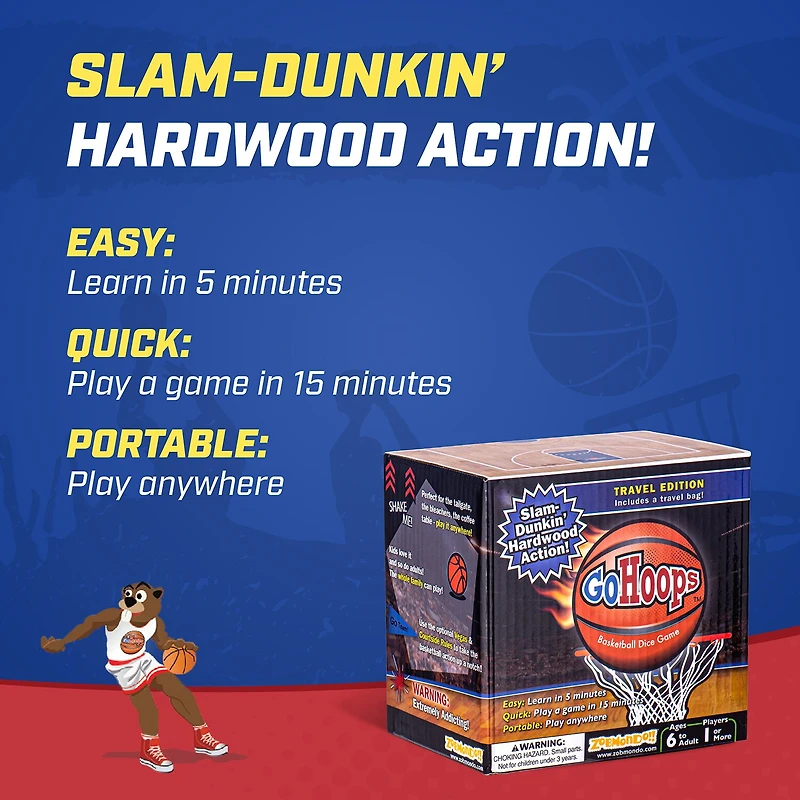 Zobmondo Gohoops Basketball Dice Game Travel Game