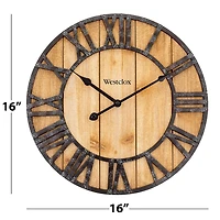 Westclox 16" Wood Plank Wall Clock