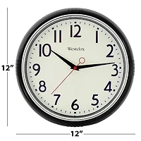 Westclox 12” Black Retro Wall Clock