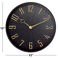 Westclox 12" Black & Gold Modern Wall Clock