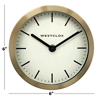 Westclox 6" Metal Gold Wall Clock