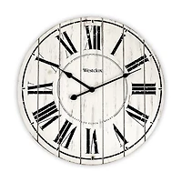Westclox 18" Whitewash Wood Wall Clock