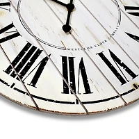 Westclox 18" Whitewash Wood Wall Clock