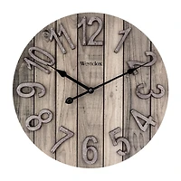 Westclox 15.5" Farmhouse Wood Grain Wall Clock