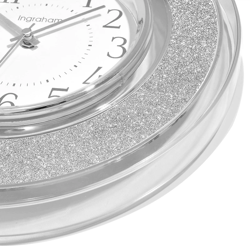 Westclox 12" Clear & Silver Glitter Wall Clock