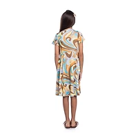 24sevenkid Big Kid Girls Short Sleeve Fit + Flare Dress