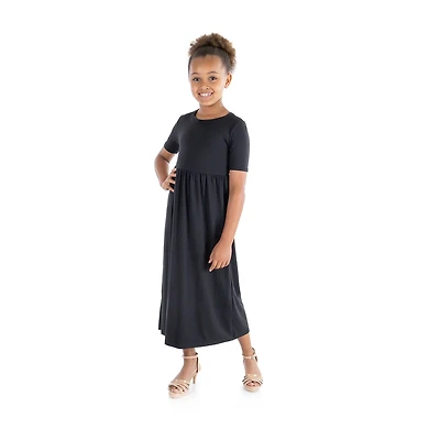24sevenkid Big Kid Girls Short Sleeve A-Line Dress