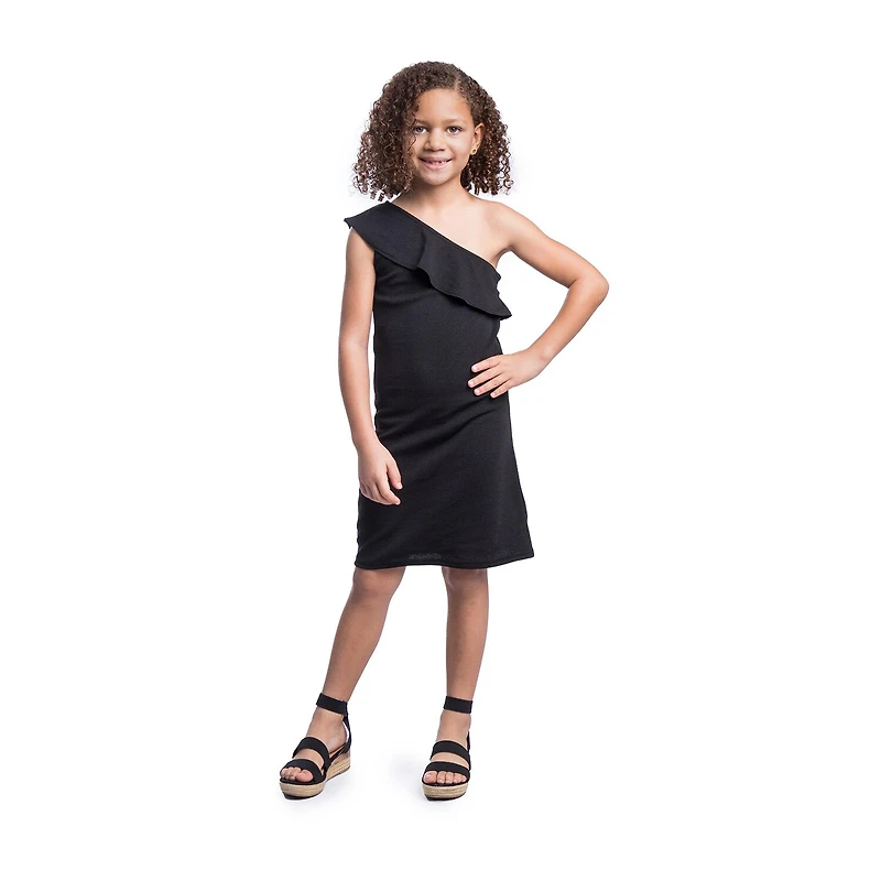 24sevenkid Big Kid Girls Sleeveless One Shoulder Maxi Dress