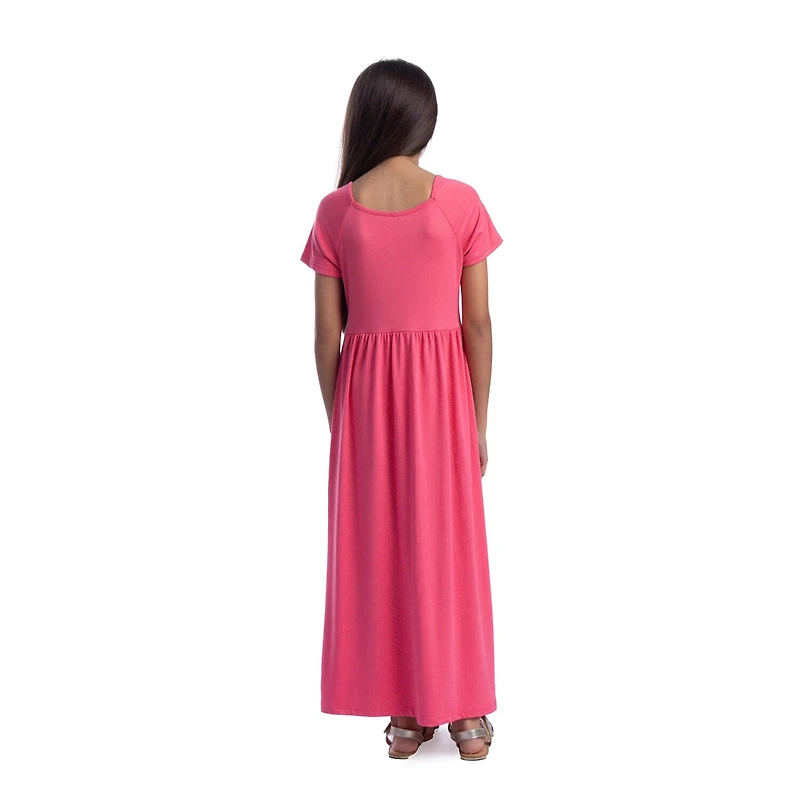 24sevenkid Big Kid Girls Short Sleeve Maxi Dress
