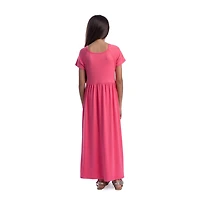 24sevenkid Big Kid Girls Short Sleeve Maxi Dress