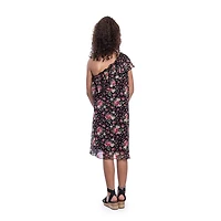 24sevenkid Big Kid Girls Sleeveless One Shoulder A-Line Dress
