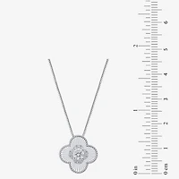 Diamond Blossom (G / Si2) Womens 1/2 CT. T.W. Lab Grown White 10K Gold Clover 18 Inch Pendant Necklace
