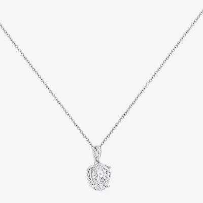 Diamonart Marilyn Monroe Womens 3 3/4 CT. T.W. White Cubic Zirconia Platinum Over Silver Pear 16 Inch Pendant Necklace