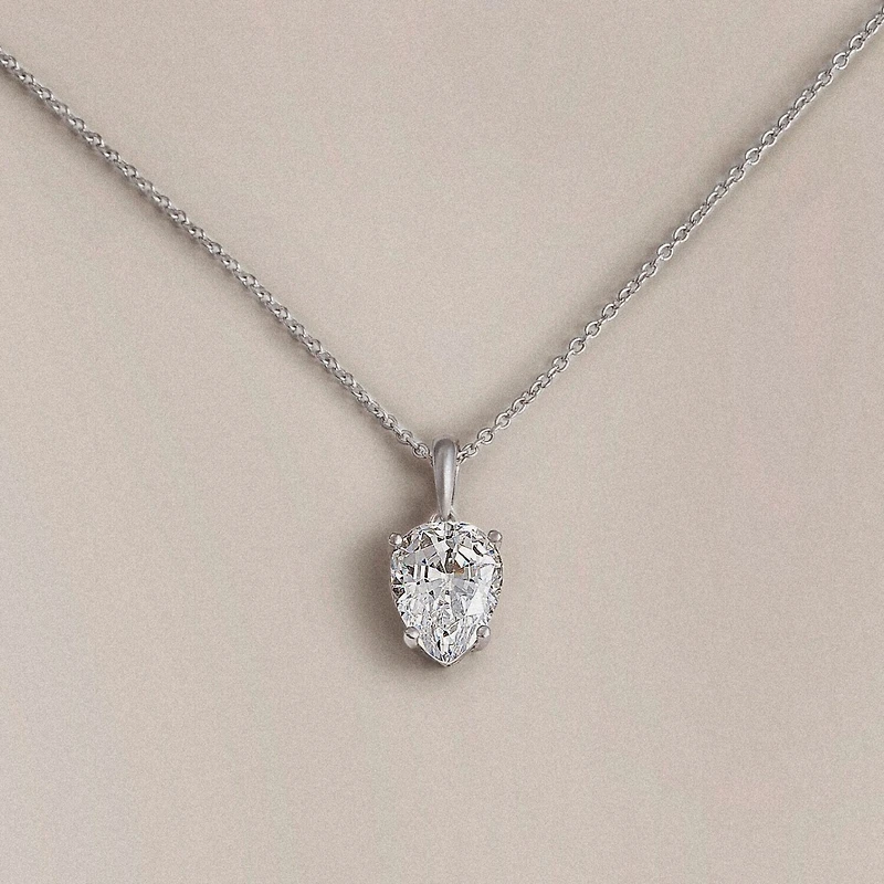 Diamonart Marilyn Monroe Womens 3 3/4 CT. T.W. White Cubic Zirconia Platinum Over Silver Pear 16 Inch Pendant Necklace