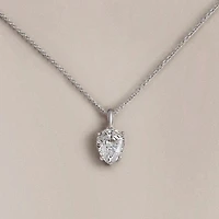 Diamonart Marilyn Monroe Womens 3 3/4 CT. T.W. White Cubic Zirconia Platinum Over Silver Pear 16 Inch Pendant Necklace