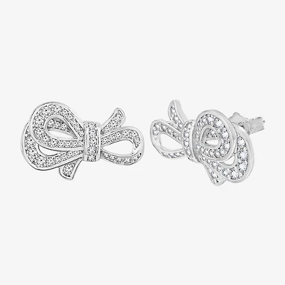 Diamonart Marilyn Monroe Simulated White Cubic Zirconia Platinum Over Silver 12.6mm Round Stud Earrings