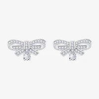 Diamonart Marilyn Monroe Simulated White Cubic Zirconia Platinum Over Silver 7.8mm Round Stud Earrings