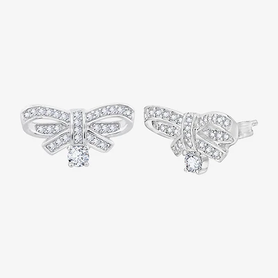 Diamonart Marilyn Monroe Simulated White Cubic Zirconia Platinum Over Silver 7.8mm Round Stud Earrings