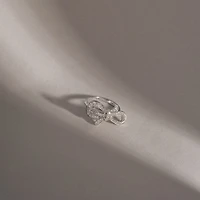 Diamonart Marilyn Monroe Womens Cubic Zirconia Platinum Over Silver Bow Cocktail Ring