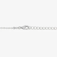 Diamonart Marilyn Monroe Womens Cubic Zirconia Platinum Over Silver Clover Heart 16 Inch Pendant Necklace