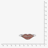 Diamonart Marilyn Monroe Womens Red Cubic Zirconia Platinum Over Silver Round Signet Ring