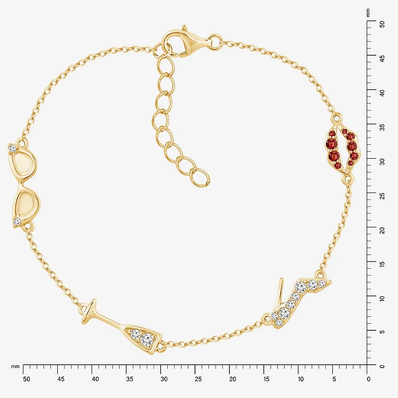Diamonart Marilyn Monroe Womens 14K Gold Over Silver 6 3/4 Inch Cable Round Chain Bracelet