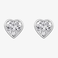 Diamonart Marilyn Monroe 2 3/4 CT. T.W. White Cubic Zirconia Platinum Over Silver 7.8mm Heart Stud Earrings