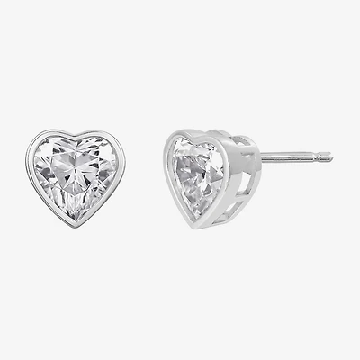 Diamonart Marilyn Monroe 2 3/4 CT. T.W. White Cubic Zirconia Platinum Over Silver 7.8mm Heart Stud Earrings
