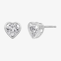 Diamonart Marilyn Monroe 2 3/4 CT. T.W. White Cubic Zirconia Platinum Over Silver 7.8mm Heart Stud Earrings