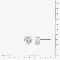 Diamonart Marilyn Monroe 2 3/4 CT. T.W. White Cubic Zirconia Platinum Over Silver 7.8mm Heart Stud Earrings