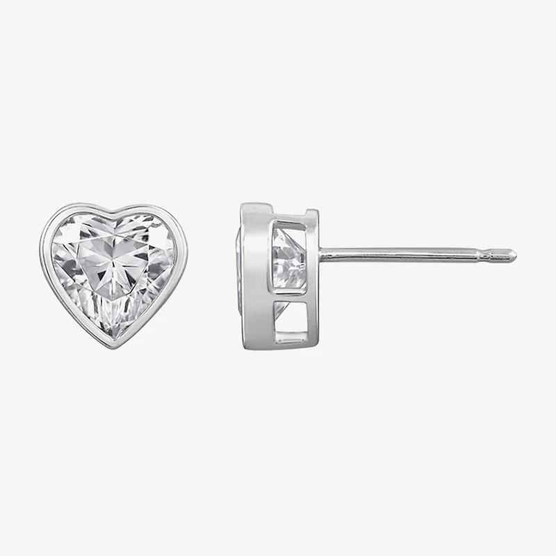 Diamonart Marilyn Monroe 2 3/4 CT. T.W. White Cubic Zirconia Platinum Over Silver 7.8mm Heart Stud Earrings