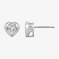 Diamonart Marilyn Monroe 2 3/4 CT. T.W. White Cubic Zirconia Platinum Over Silver 7.8mm Heart Stud Earrings