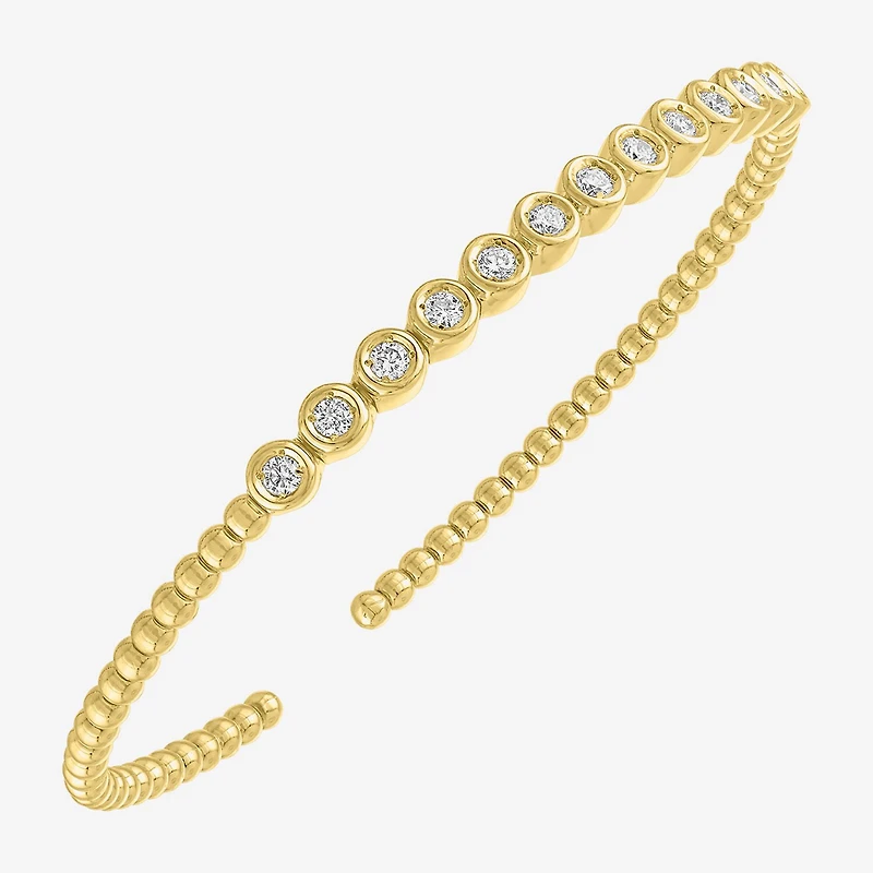 Diamond Addiction (G-H, Si2-I1) Womens 1/2 CT. T.W. White Diamond 14K Gold Over Silver Sterling Silver Cuff Bracelet