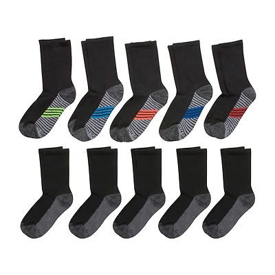 Hanes Little & Big Kid Boys 10 Pair Crew Socks