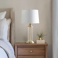 Gold 510 Design Clarity Glass Cylinder Table Lamp Set of 2