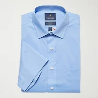 Stafford Smart Tech Magna Ready® Mens Regular Fit Easy-on + Easy-off Sensory Friendly Adaptive Stretch Fabric Wrinkle Free Short Sleeve Dress Shirt
