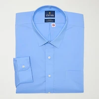 Stafford Smart Tech Mens Big & Tall Regular Fit Easy-on + Easy-off Adaptive Stretch Fabric Wrinkle Free Long Sleeve Dress Shirt