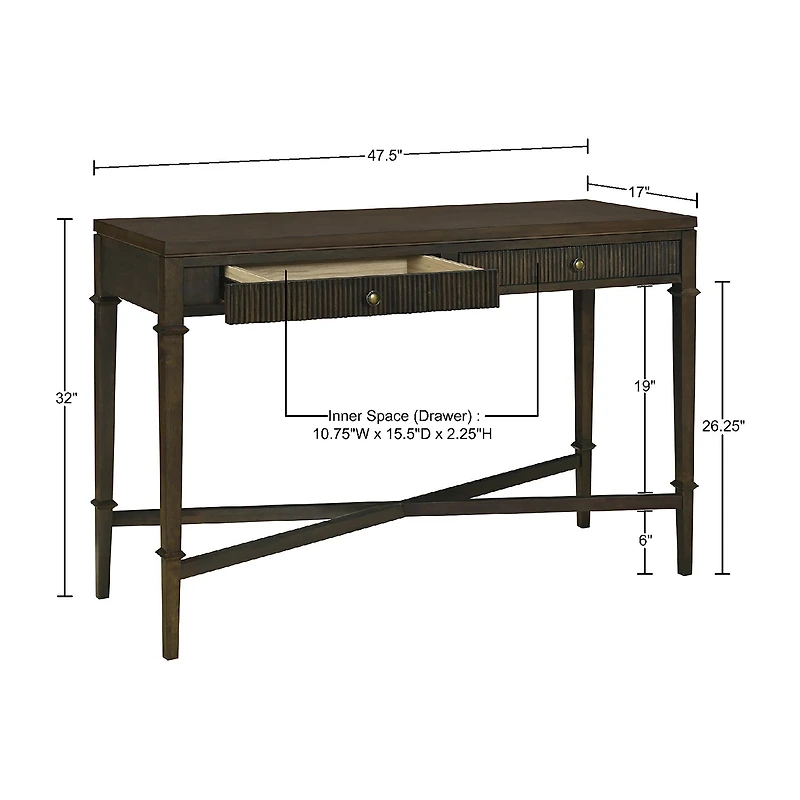 Martha Stewart Kenna Storage 2-Drawer Console Table