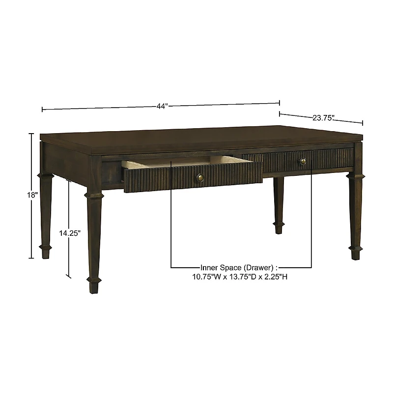 Martha Stewart Kenna Storage 2-Drawer Coffee Table